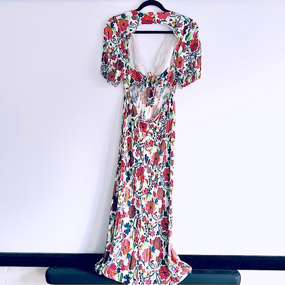 Rixo London Steph Crepe Midi Dress in Bright Floral Print Size Medium - Picture 10 of 16